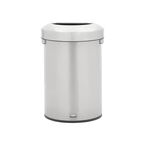 Rubbermaid Refine 16 Gallon Half Round Waste Receptacle, Stainless Steel